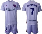 Wholesale Cheap Men 2021-2022 Club Barcelona away purple 7 Soccer Jerseys