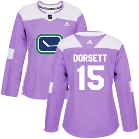 Wholesale Cheap Adidas Canucks #15 Derek Dorsett Purple Authentic Fights Cancer Women\'s Stitched NHL Jersey