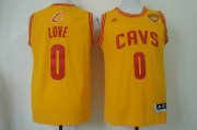 Wholesale Cheap Men's Cleveland Cavaliers #0 Kevin Love 2015 The Finals Yellow Jersey