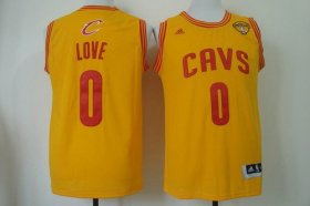 Wholesale Cheap Men\'s Cleveland Cavaliers #0 Kevin Love 2015 The Finals Yellow Jersey