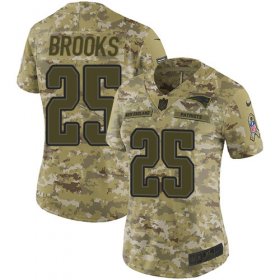 Wholesale Cheap Nike Patriots #25 Terrence Brooks Camo Women\'s Stitched NFL Limited 2018 Salute to Service Jersey