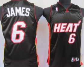 Cheap Miami Heat #6 LeBron James Black Kids Jersey