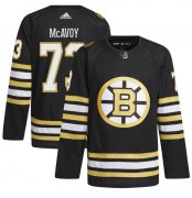 Cheap Men's Boston Bruins #73 Charlie McAvoy Black 100th Anniversary Stitched Jersey