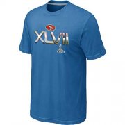 Wholesale Cheap Men's San Francisco 49ers Super Bowl XLVII On Our Way T-Shirt Light Blue