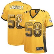 Wholesale Cheap Nike Steelers #58 Jack Lambert Gold Women's Stitched NFL Elite Drift Fashion Jersey