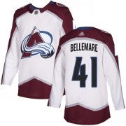 Wholesale Cheap Adidas Avalanche #41 Pierre-Edouard Bellemare White Road Authentic Stitched NHL Jersey