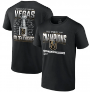 Wholesale Cheap Men's Vegas Golden Knights Black 2023 Stanley Cup Champions Signature Roster T-Shirt
