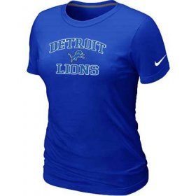 Wholesale Cheap Women\'s Nike Detroit Lions Heart & Soul NFL T-Shirt Blue