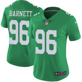 Wholesale Cheap Nike Eagles #96 Derek Barnett Green Women\'s Stitched NFL Limited Rush Jersey
