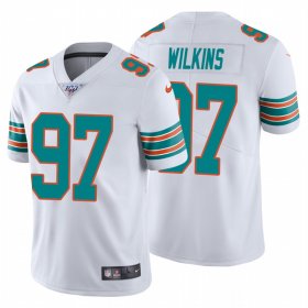 Wholesale Cheap Nike Dolphins #97 Christian Wilkins White Alternate Men\'s Stitched NFL 100th Season Vapor Untouchable Limited Jersey