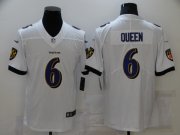 Wholesale Cheap Men's Baltimore Ravens #6 Patrick Queen White 2021 Vapor Untouchable Stitched NFL Nike Limited Jersey