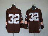 Wholesale Cheap Mitchell & Ness Browns #32 Jim Brown Brown Stitched Throwback NFL Jersey