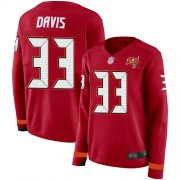 Wholesale Cheap Nike Buccaneers #36 M.J. Stewart Red Team Color Women's Stitched NFL Limited Therma Long Sleeve Jersey