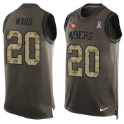 Wholesale Cheap Nike 49ers #20 Jimmie Ward Green Men's Stitched NFL Limited Salute To Service Tank Top Jersey