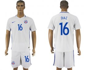 Wholesale Cheap Chile #16 Diaz Away Soccer Country Jersey
