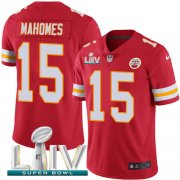 Wholesale Cheap Nike Chiefs #15 Patrick Mahomes Red Super Bowl LIV 2020 Team Color Men's Stitched NFL Vapor Untouchable Limited Jersey