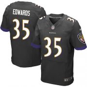 Wholesale Cheap Nike Ravens #35 Gus Edwards Black Alternate Men's Stitched NFL New Elite Jersey