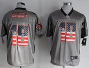 Wholesale Cheap Nike Bengals #18 A.J. Green Grey Men's Stitched NFL Elite USA Flag Fashion Jersey