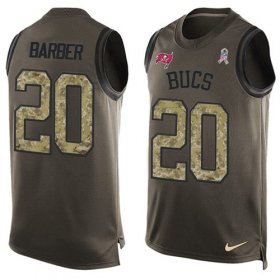 Wholesale Cheap Nike Buccaneers #20 Ronde Barber Green Men\'s Stitched NFL Limited Salute To Service Tank Top Jersey