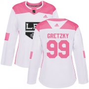 Wholesale Cheap Adidas Kings #99 Wayne Gretzky White/Pink Authentic Fashion Women's Stitched NHL Jersey