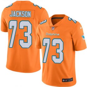 Wholesale Cheap Nike Dolphins #73 Austin Jackson Orange Men\'s Stitched NFL Limited Rush Jersey