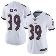 Wholesale Cheap Nike Ravens #39 Brandon Carr White Women's Stitched NFL Vapor Untouchable Limited Jersey