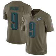 Wholesale Cheap Nike Eagles #9 Nick Foles Olive Youth Stitched NFL Limited 2017 Salute to Service Jersey