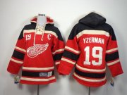 Wholesale Cheap Red Wings #19 Steve Yzerman Red Sawyer Hooded Sweatshirt Stitched Youth NHL Jersey
