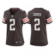Wholesale Cheap Women's Cleveland Browns #2 Amari Cooper Brown Vapor Untouchable Limited Stitched Jersey(Run Small)