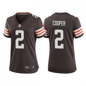 Wholesale Cheap Women\'s Cleveland Browns #2 Amari Cooper Brown Vapor Untouchable Limited Stitched Jersey(Run Small)