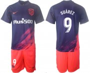 Wholesale Cheap Men 2021-2022 Club Atletico Madrid away purple 9 Soccer Jerseys