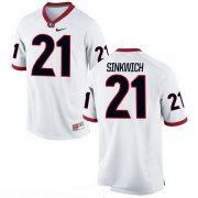 Wholesale Cheap Men's Georgia Bulldogs #21 Frank Sinkwich White Stitched College Football 2016 Nike NCAA Jersey