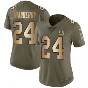 Wholesale Cheap Nike Giants #24 James Bradberry Olive/Gold Women's Stitched NFL Limited 2017 Salute To Service Jersey