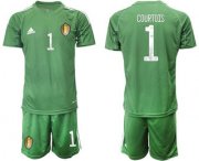 Wholesale Cheap Belgium 1 COURTOIS Army Green Goalkeeper UEFA Euro 2020 Soccer Jersey