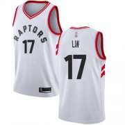 Wholesale Cheap Men's #17 Jeremy Lin White Authentic Jersey - Toronto Raptors #17 Association Edition Basketball