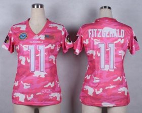 Wholesale Cheap Nike Cardinals #11 Larry Fitzgerald Pink Women\'s Stitched NFL Elite Camo Fashion Jersey