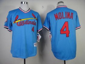 Wholesale Cheap Cardinals #4 Yadier Molina Blue 1982 Turn Back The Clock Stitched MLB Jersey