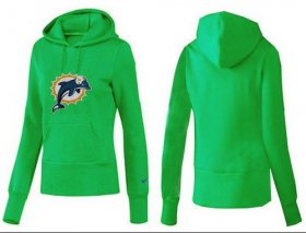 Wholesale Cheap Women\'s Miami Dolphins Logo Pullover Hoodie Green