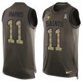 Wholesale Cheap Nike Saints #11 Deonte Harris Green Men's Stitched NFL Limited Salute To Service Tank Top Jersey