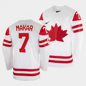 Wholesale Cheap Men\'s Cale Makar Canada Hockey White 2022 Beijing Winter #7 Olympic Home Jersey