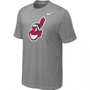 Wholesale Cheap MLB Cleveland Indians Heathered Nike Blended T-Shirt Light Grey