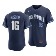 Cheap Men's Chicago Cubs #16 Patrick Wisdom 2021 Navy City Connect Stitched MLB Jersey
