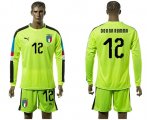 Wholesale Cheap Italy #12 Donna Rumma Shiny Green Long Sleeves Goalkeeper Soccer Country Jersey