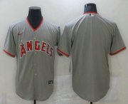Wholesale Cheap Men's Los Angeles Angels Blank Grey Stitched MLB Cool Base Nike Jersey
