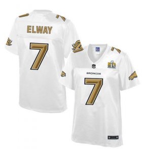 Wholesale Cheap Nike Broncos #7 John Elway White Women\'s NFL Pro Line Super Bowl 50 Fashion Game Jersey