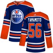 Wholesale Cheap Adidas Oilers #56 Kailer Yamamoto Royal Blue Alternate Authentic Stitched NHL Jersey