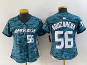 Wholesale Cheap Women's Tampa Bay Rays #56 Randy Arozarena Number Teal 2023 All Star Cool Base Stitched Jersey