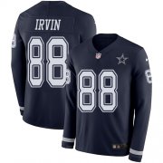 Wholesale Cheap Nike Cowboys #88 Michael Irvin Navy Blue Team Color Men's Stitched NFL Limited Therma Long Sleeve Jersey