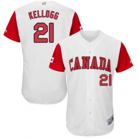 Wholesale Cheap Team Canada #21 Ryan Kellogg White 2017 World MLB Classic Authentic Stitched MLB Jersey