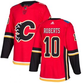 Wholesale Cheap Adidas Flames #10 Gary Roberts Red Home Authentic Stitched NHL Jersey